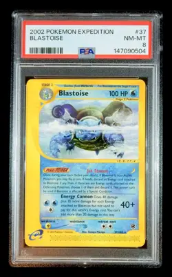 2002 Pokemon Blastoise Expedition Non Holo 37/165 PSA 8 - Image 1