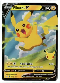 Pikachu V SWSH143 Promo Pokemon Card - Image 1