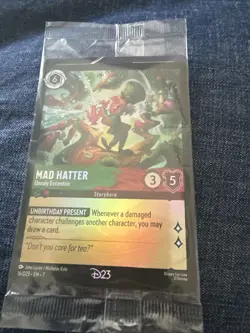 D23 Disney Lorcana Mad Hatter Promo Card Sealed In Original Packaging Brand New - Image 1