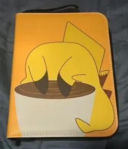 POKEMON TCG Pikachu With Coffee Zip Up Binder Holds 320 Cards - Image 1