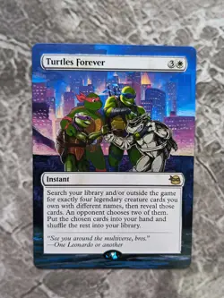 Turtles Forever MTG Teenage Mutant Ninja Turtles Hand Painted Full Altered Art v - Image 1