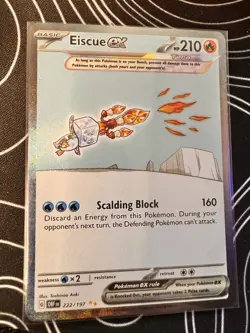 Eiscue ex 222/197 Obsidian Flames (OBF) NM Special Illustration Rare Pokemon - Image 1