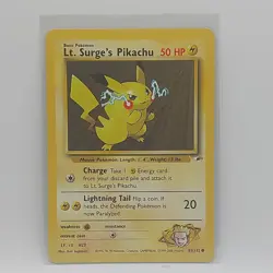 Pokemon TCG Lt. Surge's Pikachu 81/132 Gym Heroes Common WOTC Vintage - Image 1
