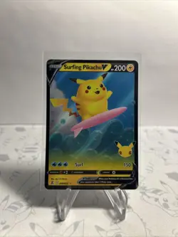 Surfing Pikachu V 008/025 Celebrations - Pokemon Card - NM - Image 2