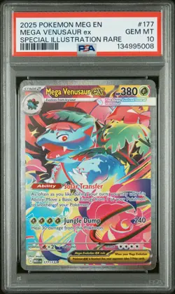 2025 POKEMON MEG EN-MEGA EVOLUTION #177 MEGA VENUSAUR ex PSA 10 - Image 1