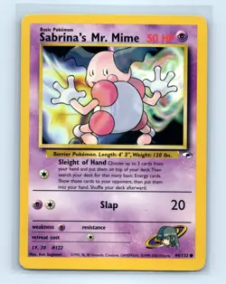 Pokemon tcg Gym Heroes Sabrina's Mr. Mime Moderately played - Image 1