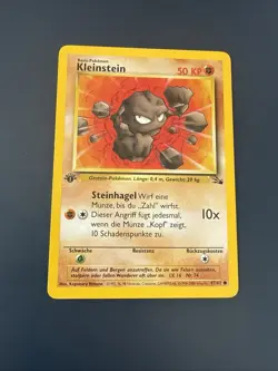 Pokemon TCG Karte - Kleinstein - 1. Edition - German/Deutsch - 47/62 Fossil - Image 1