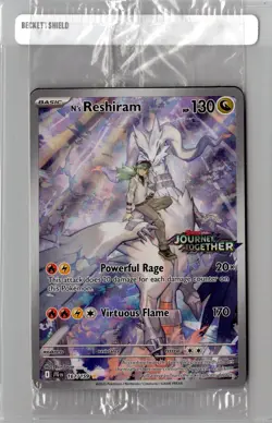 N's Reshiram 167/159 Pokemon Journey Together Illustration Stamped SEALED NM - Image 1