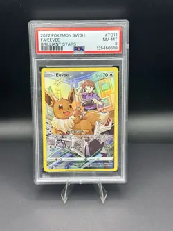 2022 POKEMON SWORD & SHIELD BRILLIANT STARS #TG11 FULL ART/EEVEE PSA 8 - Image 1