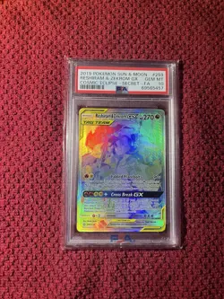 Pokemon 2019 Cosmic Eclipse Reshiram & Zekrom GX Secret Rare PSA 10 #259 - Image 1