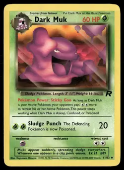 Dark Muk 41/82 Uncommon Team Rocket Pokemon Lightly Played - Image 1