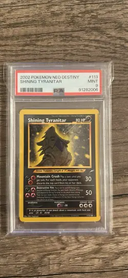 Pokemon Neo Destiny 2002 Shining Tyranitar #113 PSA 9 Mint New Cert Clean! - Image 1