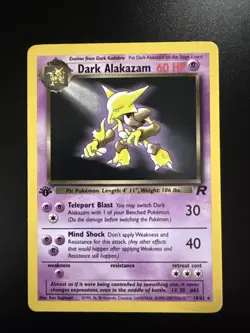 Dark Alakazam 18/82 Team Rocket 1st edition Non Holo Pokemon - Image 1