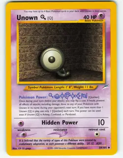 Unown [Q] - 59/105 Neo Destiny - Pokemon TCG - 2002 - Image 1