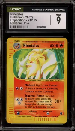 Pokemon Ninetales Expedition Reverse Holo Rare #21 CGC 9 Mint - Image 1