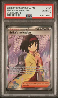 2023 Pokemon Mew En-151 Erika'S Invitation #196 PSA 10 - Image 1