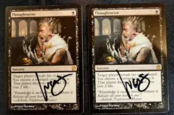 MTG 2x Thoughtseize Signed Theros 107 NM-MP - Image 1