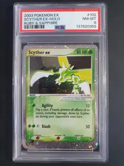 Scyther EX 2003 102/109 Holo Swirl - PSA 8 - Ruby and Sapphire - Pokemon Card - Image 3