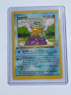 Squirtle Pokemon TCG Base Set 063/102 (Shadowless) 1st Edition - Image 2