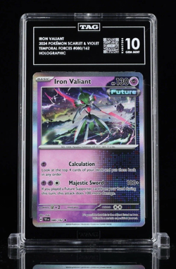 2024 Pokemon Iron Valiant #80 Holo Rare Temporal Forces LOW POP TAG 10 GEM - Image 1
