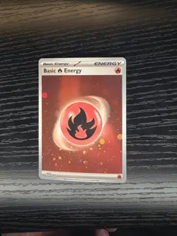 Pokemon 151 Basic Fire Energy 002 HD Cosmos Holo Swirl - Image 1