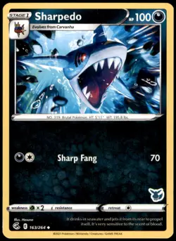 Pokemon - Sharpedo - (Eevee Stamped) #163/264 - Battle Academy 2022 Promo - Image 1