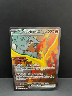 2025 Pokemon Team Rocket's Moltres ex DRI 208/182 Stamped Promo NM - Image 1