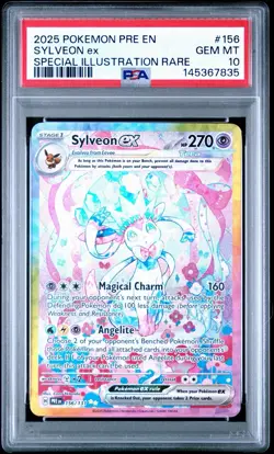 2025 POKEMON PRE EN-PRISMATIC EVOLUTIONS #156 SYLVEON EX GEM MINT PSA 10 - Image 1