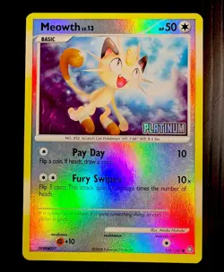 Meowth Platinum Stamped Reverse Holo 106/146 Legends Awakened Pokemon TCG 2008 - Image 1