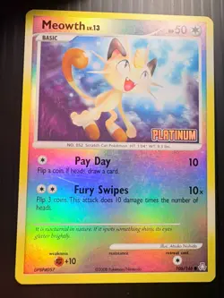 Meowth Platinum Stamped Reverse Holo 106/146 Legends Awakened Pokemon TCG 2008 - Image 3