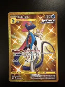 Inteleon (Secret) 227/203 SWSH07: Evolving Skies Gold Pokemon Full Art - Image 1