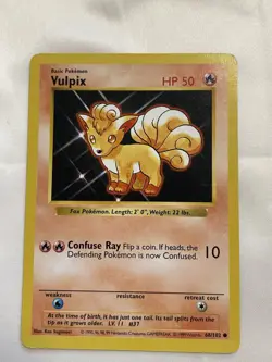 Pokemon Vulpix Base Set Shadowless 68/102 Unlimited Common LP - Image 1