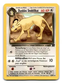 Dark Persian 42.82 Team Rocket Uncommon Light Play Pokemon DNA GAMES - Image 1