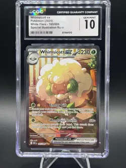 Pokemon TCG White Flare Whimsicott Ex 165/086 SIR CGC Gem Mint 10 - Image 1