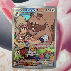 Pokemon Arven's Greedent Full Art Holo Illustration Rare 205/182 Sv10 English - Image 1
