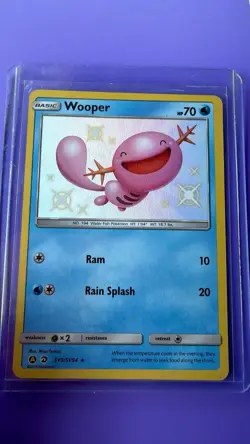 Pokemon Wooper SV9/SV94 Hidden Fates Shiny Holo Rare Card 2019 70 HP - Image 1