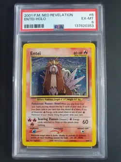 Entei 6/64 2001 Holo Swirl - PSA 6 - Neo Revelation Set - Pokemon Card - Image 3