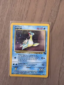 Lapras 10/62 Fossil Holo Pokemon Card MP - Image 1