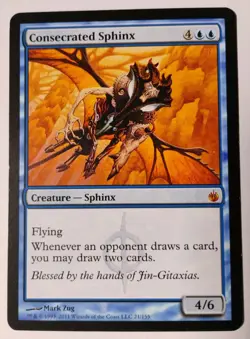 Consecrated Sphinx MTG, Mirrodin Besieged, Mythic Rare, LP-NM - Image 1