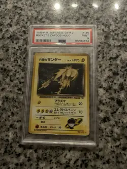 PSA 9 Pokemon Card Rocket's Zapdos Holo Gym 2 1999 145 Japanese - Image 1