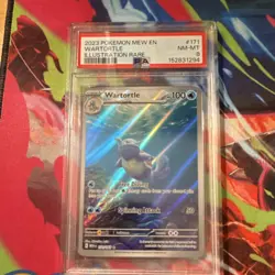 Pokemon Wartortle 171/165 Scarlet & Violet 151 Illustration Rare Holo PSA 8 - Image 1
