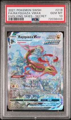 Pokemon Rayquaza VMAX Evolving Skies Secret Rare Full Alt Art #218 PSA 10 - Image 3