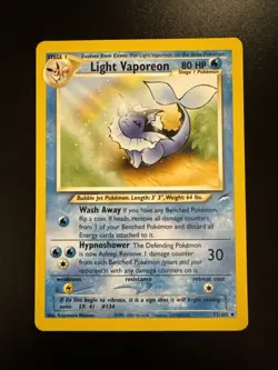 Light Vaporeon 52/105 Non Holo Pokemon Neo Destiny - Image 1