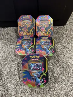 (5) Pokemon TCG Mega Charizard X & Y EX Tin Lot x5 FACTORY SEALED Brand New - Image 1