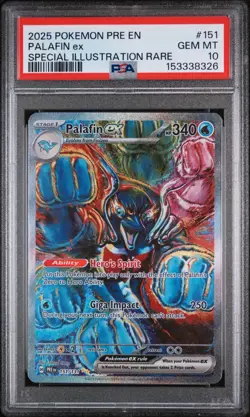 2025 Pokemon SV Prismatic Evolutions Palafin ex #151/131 PSA 10 Alt Art SIR - Image 1