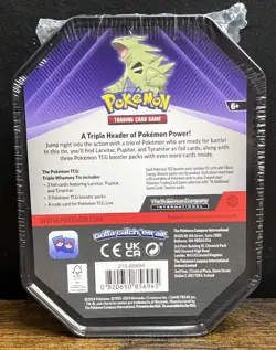 Pokemon TCG Tyranitar Triple Whammy Tin Factory Sealed 2024 NIB - Image 3