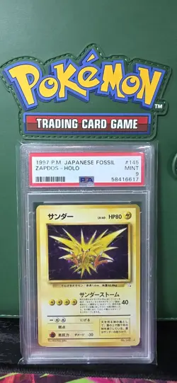 1997 POKEMON JPN FOSSIL #145 ZAPDOS-HOLO PSA 9 - Image 1