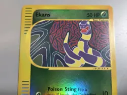Pokemon Base Set Expedition #108/165 Reverse Holo EKANS ""hasn't been played"" - Image 2