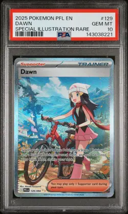 2025 POKEMON PFL EN-PHANTASMAL FLAMES SPECIAL ILLUSTRATION RARE #129 DAWN PSA 10 - Image 1
