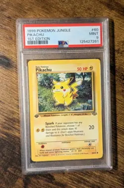 1999 POKEMON WOTC 🍎 PIKACHU JUNGLE 1ST EDITION #60/64 ⚡ PSA 9 MINT ⚡ - Image 2